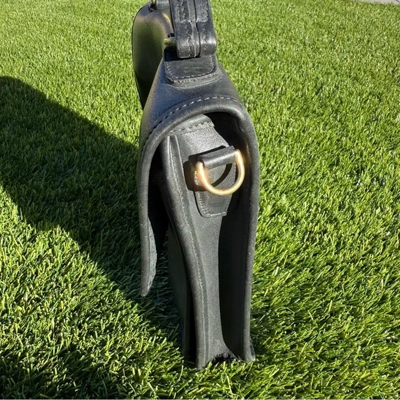 VTG Coach Station Bag 5130 Black Leather Brass Crossbody Satchel 90s USA - Picture 7 of 14